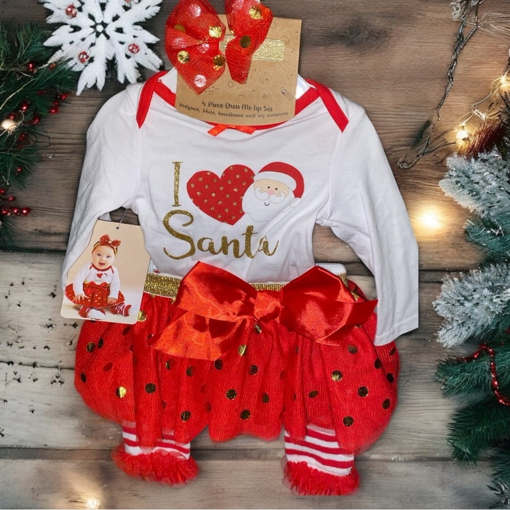NWT BABY ESSENTIAL SET•BODYSUIT•TUTU SKIRT•STRIPED LEG WARMERS•HEADBAND •3 Month
